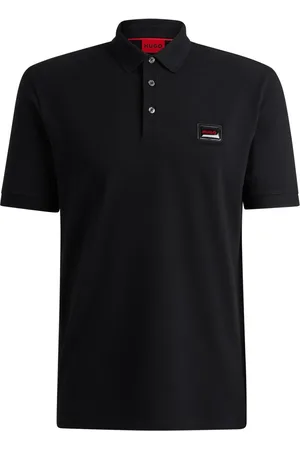 HUGO BOSS Polo De Piqué De Algodão Com Etiqueta De Logo