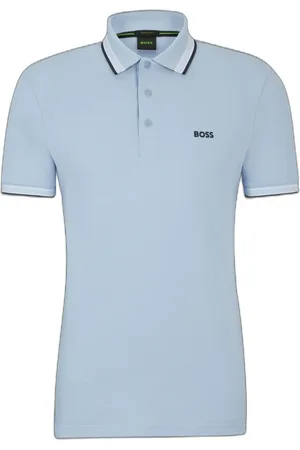 HUGO BOSS Polo de algodão com detalhes de logo contrastante
