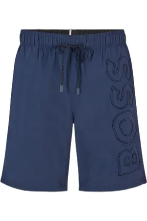HUGO BOSS Shorts De Praia Em Material Reciclado Com Logo Bordado