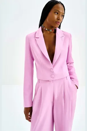 LEZ A LEZ Blazer Manga Longa Cropped Alfaiataria
