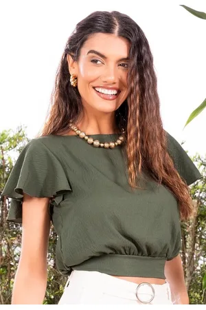 QUINTESS Blusa Em Crepe Plano