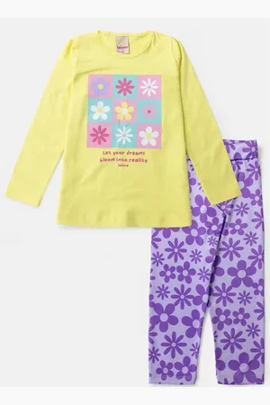LALUNA Infantil - Conjunto Feminino Meia Estação Flores 052
