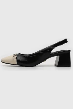 Jorge bischoff Scarpin Slingback de Couro Aplicação