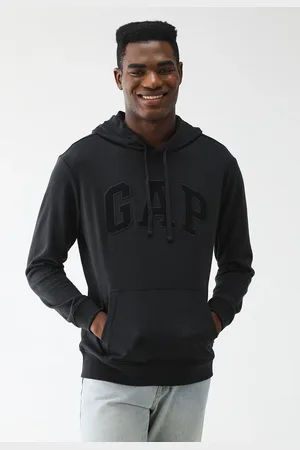 GAP Blusa de Moletom Flanelada Fechada Logo Grafite