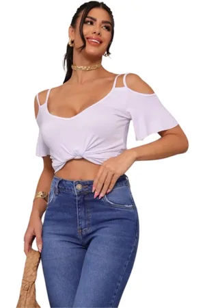 Revanche Blusa Com Ombro Caído E Alças Duplas Feminino Missouri