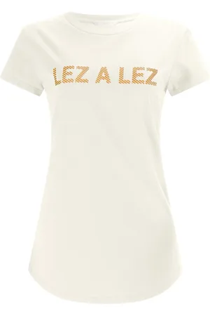 LEZ A LEZ T-shirt em Malha Prime com Estampa