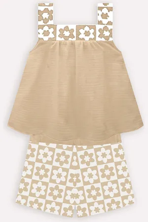 MILON Infantil - Conjunto Menina Bege