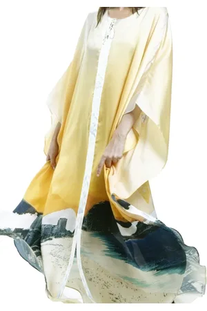 101 Resort Wear Vestido KAFTAN Longo Crepe Estampado EXCLUSIVO RJ