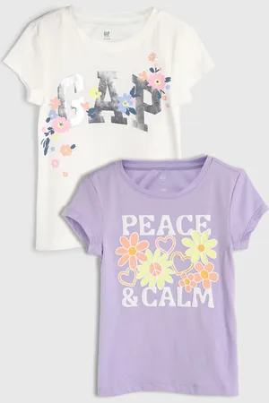 GAP Infantil - Kit Camiseta 2pçs Full Print Off-White