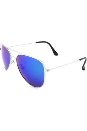 Prorider Óculos de Sol Aviador prata Com Lente Espelhada azul - AVI301