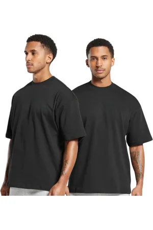 Relaxado Kit 2 Camisetas Oversized de Algodão para Academia, Fitness e Esportes com Gola Redonda Lisa