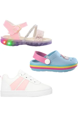 Funfy Infantil - Kit 3 Pares Menina Tenis Babuche e Papete LED Azul