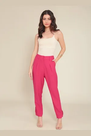 Pop Me Calça em Alfaiataria com Prega e Botão Lateral