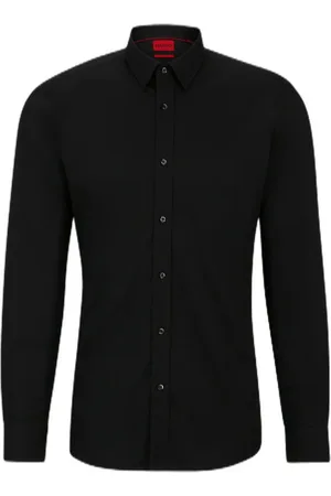 HUGO BOSS Camisa Extra-Slim Fit Em Popeline De Algodão Stretch