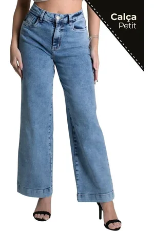 SAWARY Calça Jeans Wide Leg Petit - 277856 -