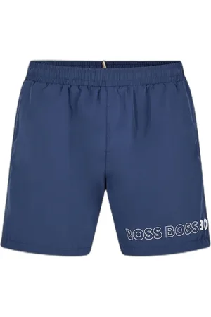 HUGO BOSS Shorts De Praia Em Material Reciclado Com Logos Em Repetição