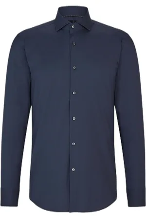 HUGO BOSS Camisa Slim Fit Em Popeline De Algodão Easy Iron