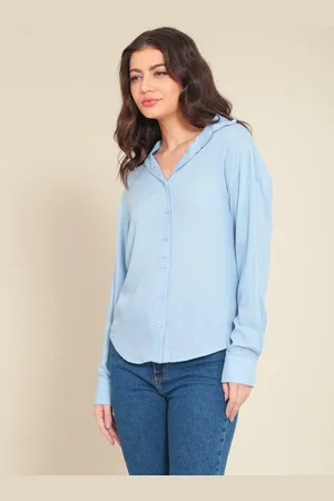 Pop Me Camisa em Viscolinho Manga Longa Básica Claro