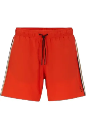HUGO BOSS Bermuda De Banho Com Listra Característica E Logo
