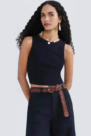 Hering Kit Com 2 Regatas Femininas Cropped Decote Halter Neck Em Ribana
