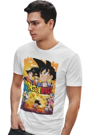 ROMEU E JULIETA SHOES Camiseta Masculina Estampada Algodão Verão Personagens Dragon Ball