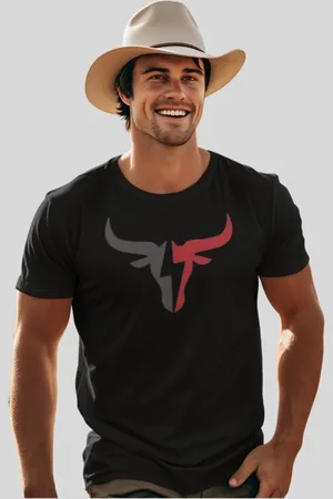 Cold Camiseta Masculina Country Rodeio Pião Touro PRETO-TOURODUASCORES