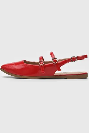 Dakota Sapatilha Slingback Mary Jane Vermelha