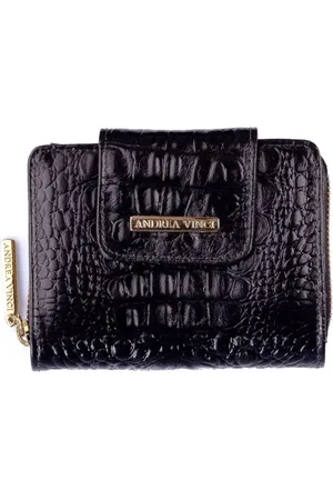 Andrea Vinci Carteira feminina de couro croco Lolla 10x13cm