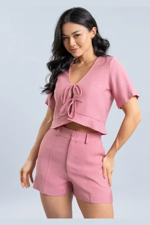 Dialogo Jeans Blusa Viscose Com Amarração Frontal Feminina Dialogo