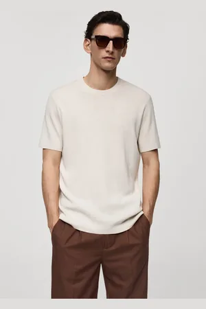 MANGO Camiseta Reta Lisa Off-White