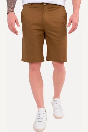 King & Joe Bermuda Sarja Masculina Slim Brown Tag Marrom Incolor