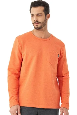 Colcci Moletom Masculino Crewneck Pocket Tag Laranja Mescla