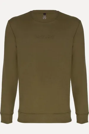 John John Moletom Masculino Embossed Logo Verde Militar Incolor