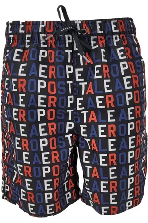Aeropostale Short Masculino Swimwear Vertical Colors Logo Preto