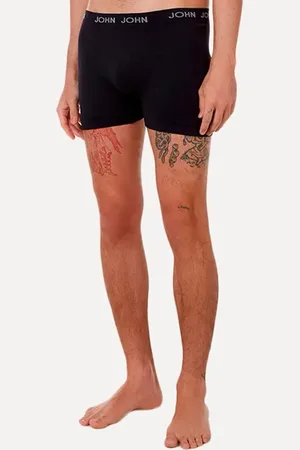 John John Cueca Boxer Poliamida Preta Pack 3UN Incolor