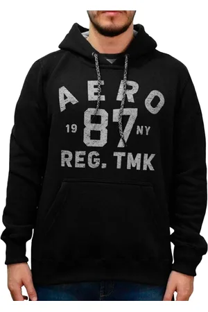 Aeropostale Moletom Masculino Hoodie 1987 Lettering Preto