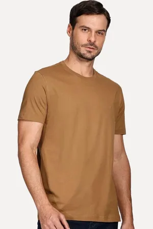 Aramis Camiseta Masculina Basic Lisa Marrom Mascavo