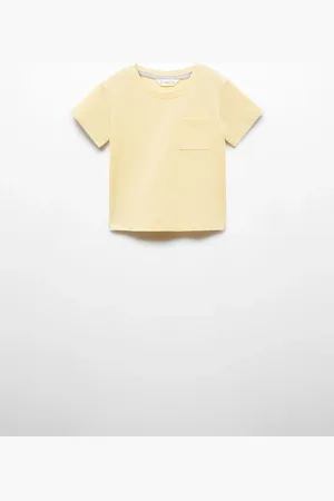 MANGO Camiseta MANGO Pocket Amarela