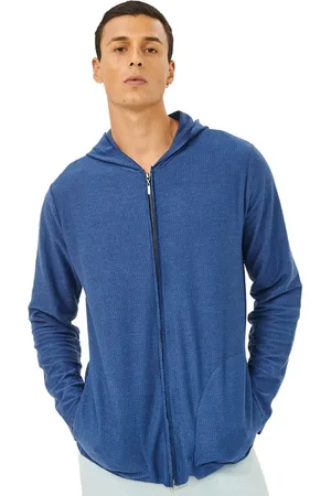 Colcci Moletom Masculino Hoodie Full-Zip Texture Refile Azul Escuro Mescla Incolor