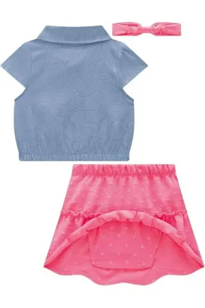 Kukiê Infantil - Conjunto de Camisa Saia (Acompanha Faixa)