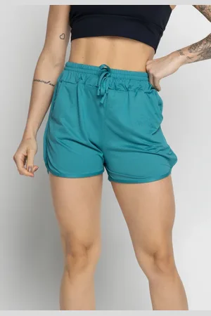 VEKYO Short Com Bolso Feminino Moda Praia Piscina Verão Fitness Água