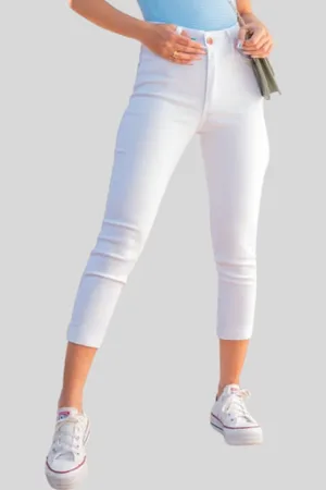 Alleppo Jeans Calça Feminina Capri Branca Allepo Jeans Soraia