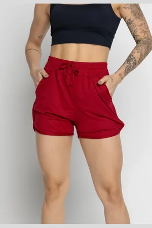 VEKYO Short Com Bolso Feminino Moda Praia Piscina Verão Fitness
