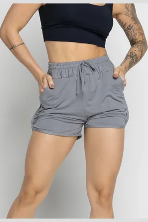 VEKYO Short Com Bolso Feminino Moda Praia Piscina Verão Fitness
