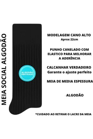 Selene Kit 5 Pares De Meias Social Masculino Algodão 8006