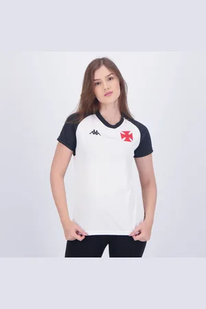 Kappa Camisa Vasco Supporter Stripe Branca Feminina