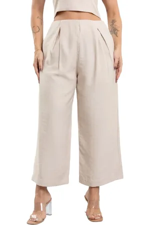 Lemier Jeans Calça De Viscose Pantacourt Feminina Lemier Collection
