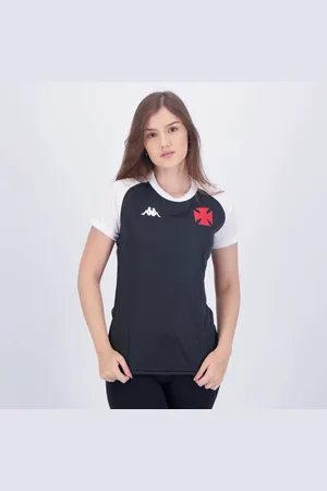 Kappa Camisa Vasco Supporter Stripe Preta Feminina