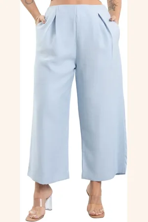 Lemier Jeans Calça De Viscose Pantacourt Feminina Lemier Collection