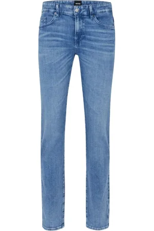 HUGO BOSS Jeans Slim Em Denim Com Toque De Caxemira Italiano Azul-Marinho - 34/32